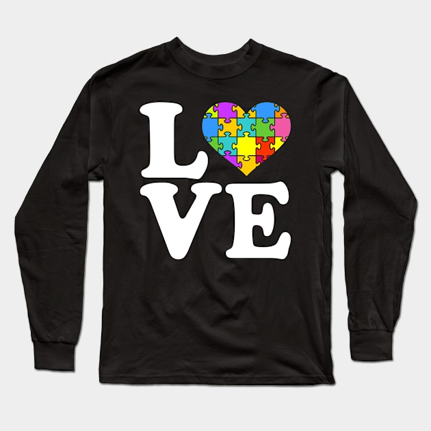 Jigsaw puzzle love Long Sleeve T-Shirt by Designzz